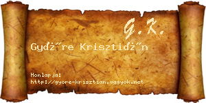 Györe Krisztián névjegykártya